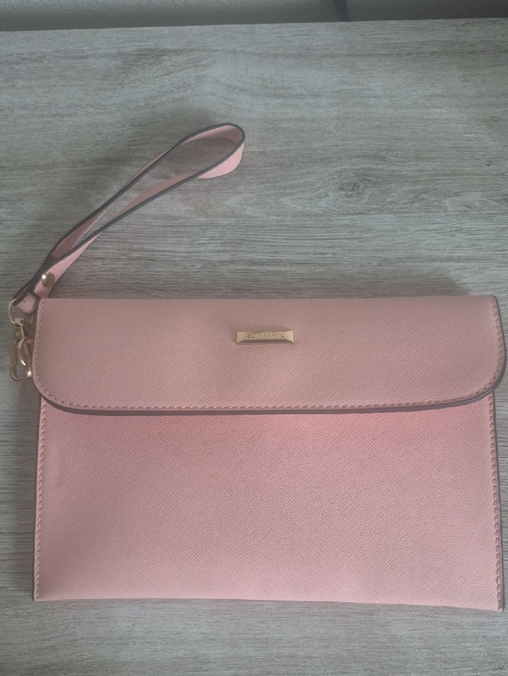 Blush Pink Wristlet Clutch with Detachable Strap